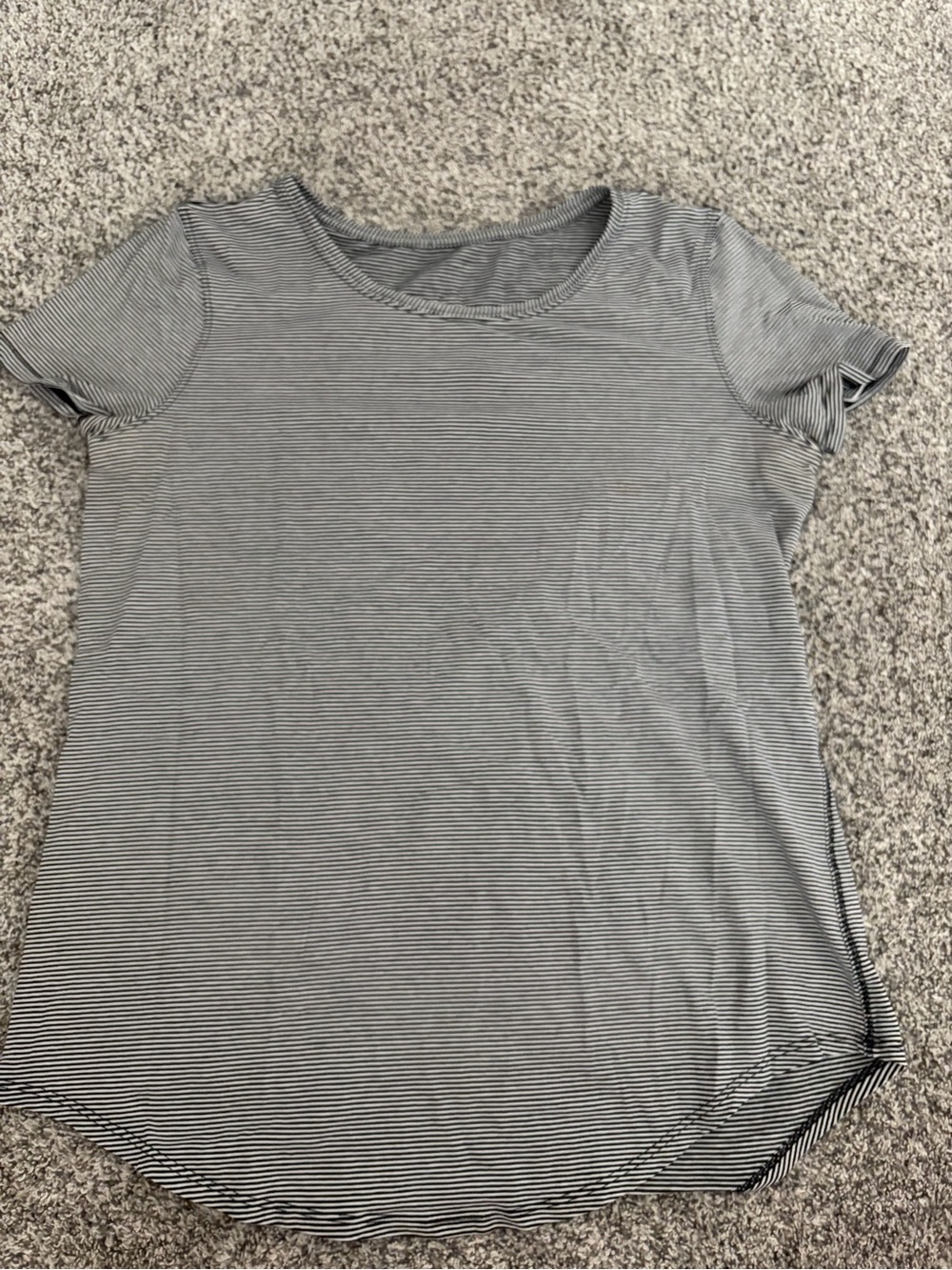 Lululemon Short Sleeve Crewneck Tee in Black & White Stripe